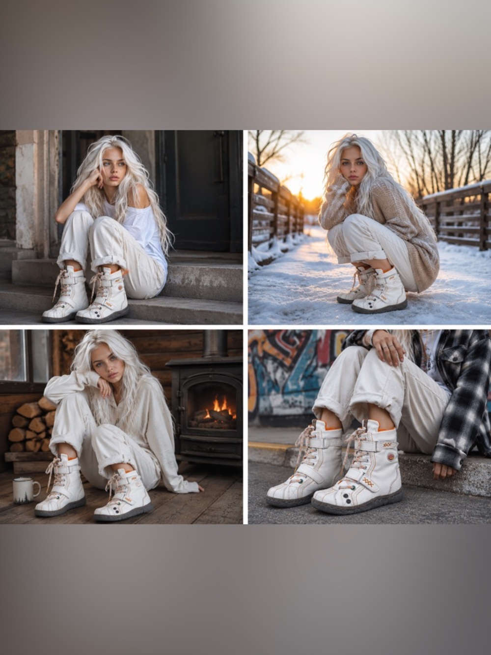 TMA EYES White Faux Leather Winter Boots Women's Size 8 - Picture 16 of 16